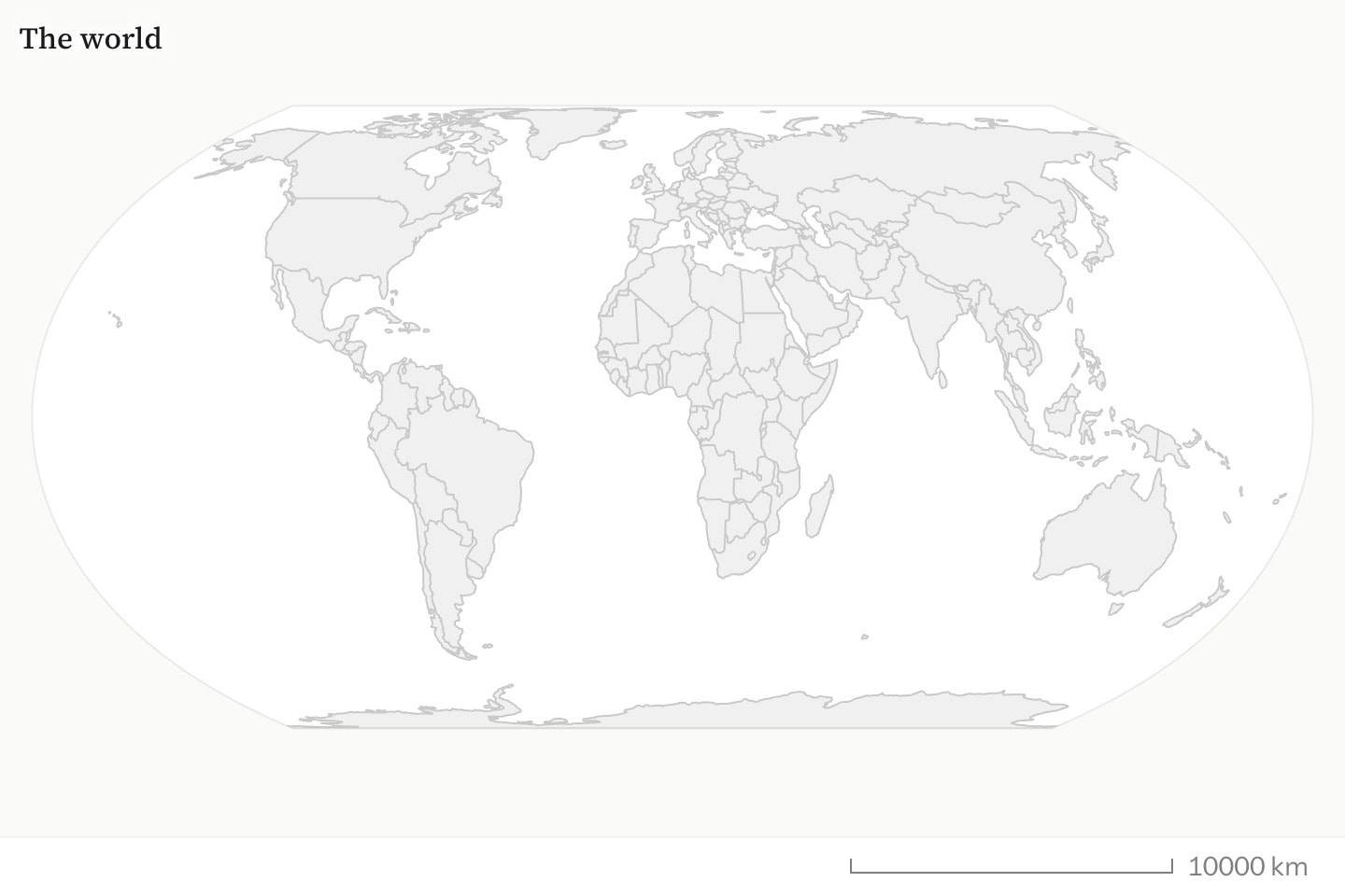 The world on the Equal Earth projection, titled The world.