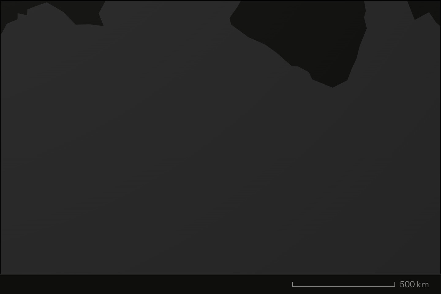 The world as a globe seen from space, centred on Australia, the far hemisphere hidden behind the horizon.
